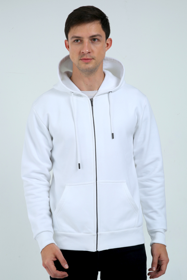 Unisex Zip Hoodie White