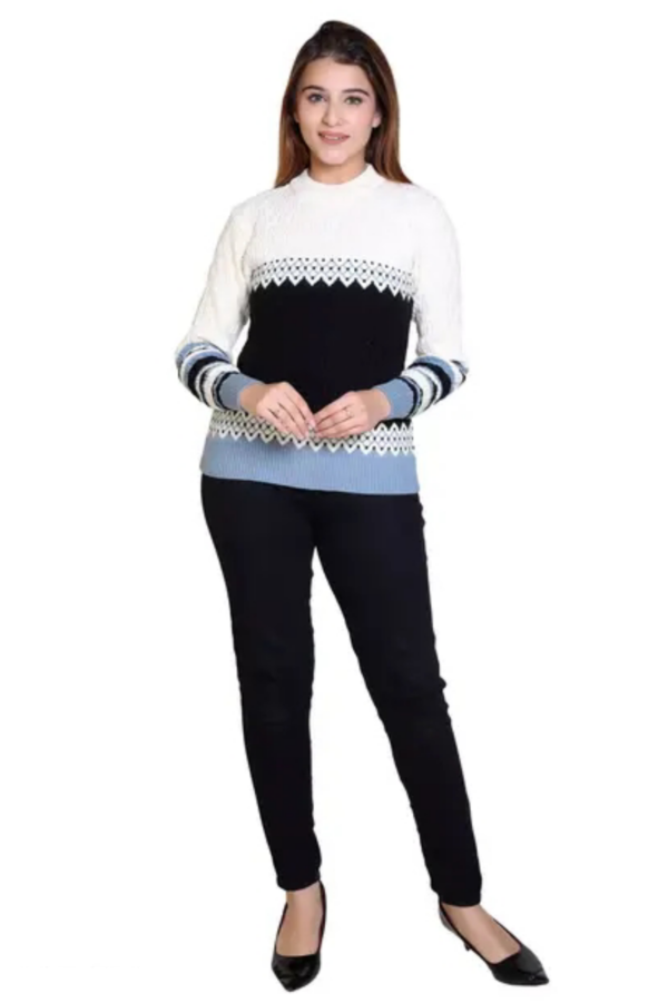 Women's Trendy Colorblocked Winter Sweater - Image 4