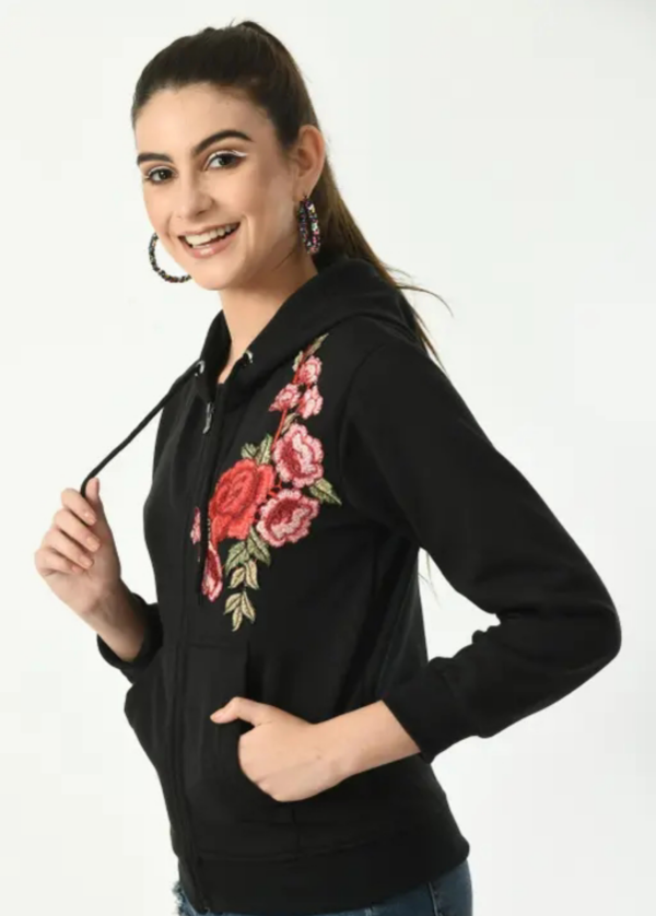 Fashionable zipper Sweatshirts - Black - Image 2