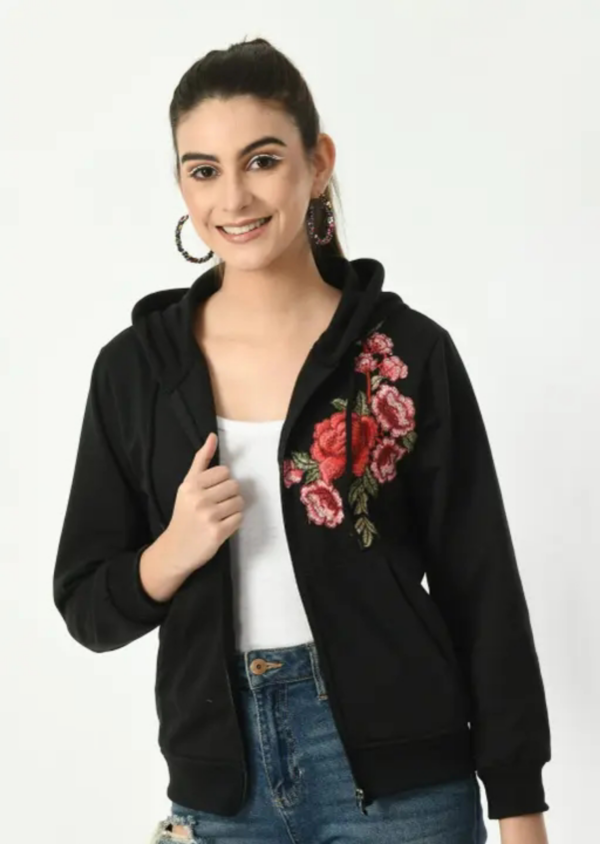 Fashionable zipper Sweatshirts - Black