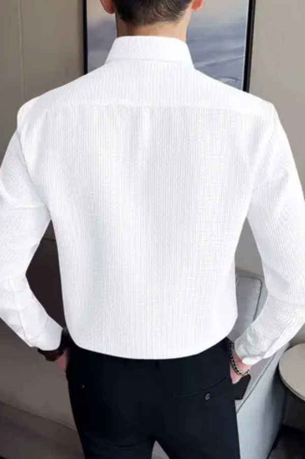 Waffle Texture Long Sleeve Shirt - Image 3