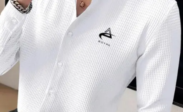 Waffle Texture Long Sleeve Shirt - Image 2