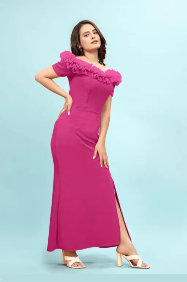 Stylish Bodycon Midi Dress - Image 4