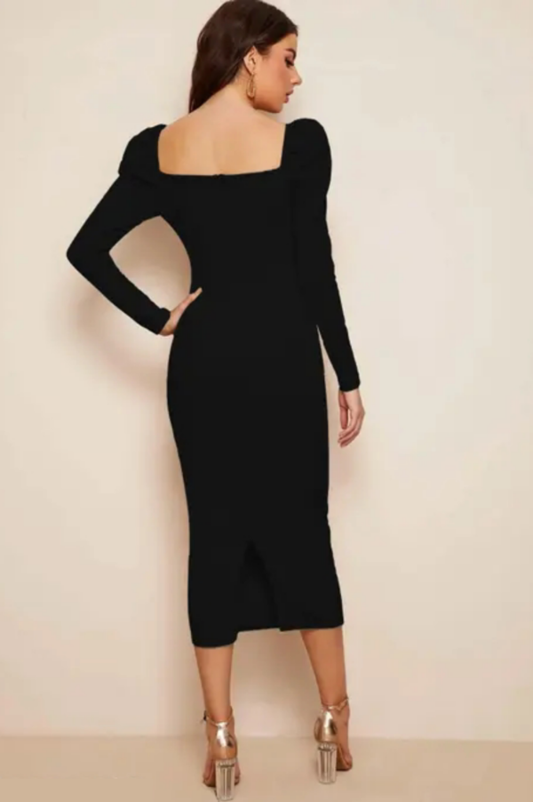 Black One-piece Cocktail Dress - Image 4