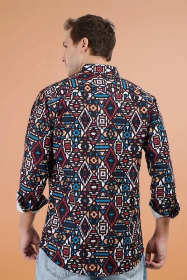 Men's Stylish Fancy Printed Full Sleeve Casual Regular Shirt - Image 3
