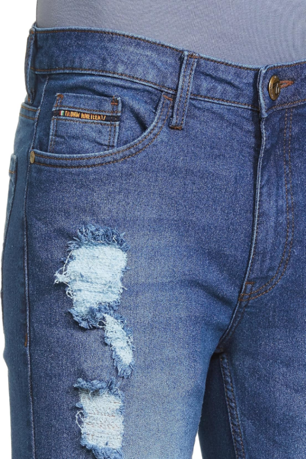 Men Slim Fit Solid Mid Rise Jeans - Image 3