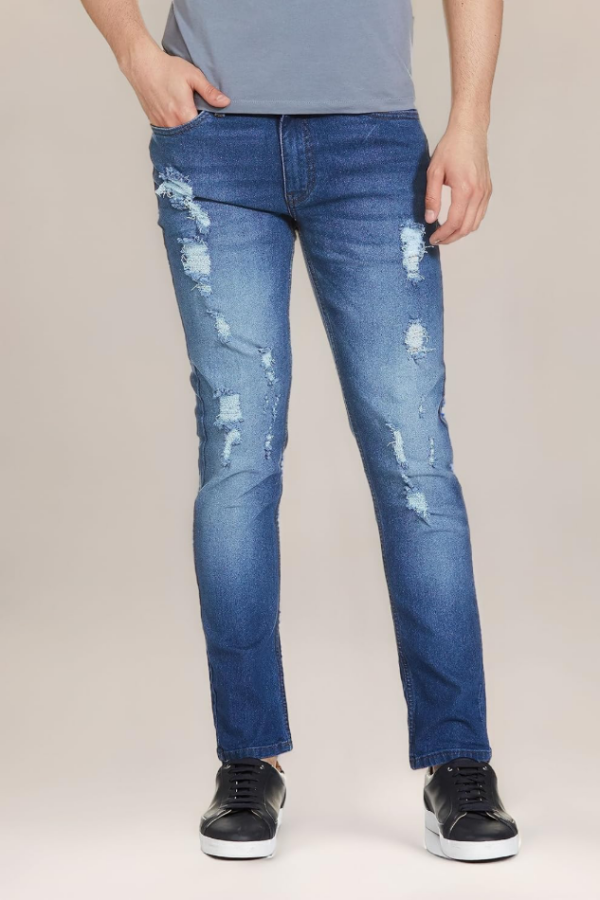 Men Slim Fit Solid Mid Rise Jeans